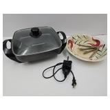 Electric Skillet W Lid, Bowl & Nut Crackers