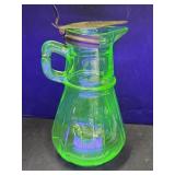 Uranium Glass Syrup Dispenser Pitcher