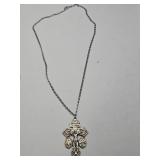 Silver Tone Crucifix Necklace