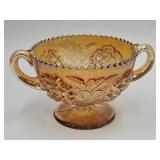 VTG Carnival Glass Bowl w Handles