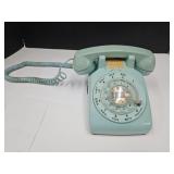 Vintage Aqua Bell Electric Rotary Telephone