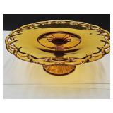 VTG Indiana Glass Open Lace Pedistal Cake Plate