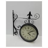 Wall Mount 2-Sided Clock Battery Operated 10" H