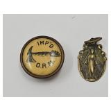 Mary Pendant & Order of Redmen Pin