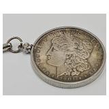 1901 O Silver Morgan Dollar Coin Keychain