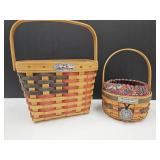 2 Longaberger Baskets Up to 9" wide