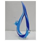 Murano?  Cobalt Swirl Art Glass Fish, 13"high