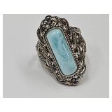 Sterling Silver Larimar Ring