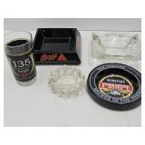 Kentucky Derby Glass, Ashtray Lot, Beer Ad. +