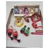 Sweet Lot VTG Christmas Sana Clip Ons, Jewelbrite+