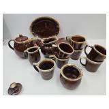 VTG USA Brown Drip Hull Pottery Dishes