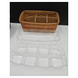 Longaberger Basket  14.5"w Divider & Xtra Liners