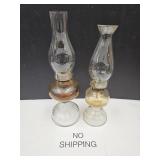 2 Oil Lamps  Up To 19"h