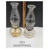 2 Oil Lamps Up to  13" h