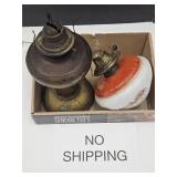 2 Vintage Oil Lamps, See Pics Up to 13"h