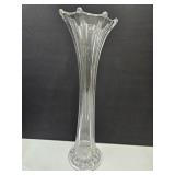 14 3/4"  MCM Swan Clear Glass Vase