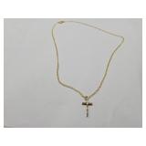 Gold Tone Cross Necklace