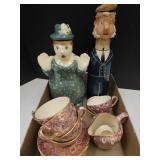 Grandma & Grandpa Decanter, Italy Tea Cups +
