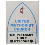 MT Pleasant Church  Metal Advertising Sign 24 x 34
