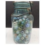 Quart SZ Ball Jar with Marbles