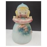 Vintage Braided Girl  Pottery American Bisque