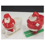 VTG Plastic Santa  &Sleigh & Chimney  Containers