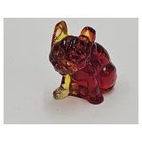 Fenton Amberina Glass  Bull Dog