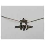 WWII Sterling Plane Pendant