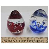2 Unmarked Paperweights