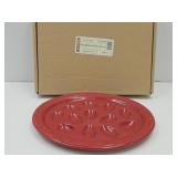 Longaberger Pottery Tomoto Red Egg Plate