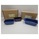 Longaberger Pottery Loaf Pan &  Dash Bowls