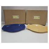 2 Longaberger Pottery Platters in Boxes CF & BN