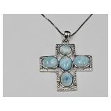 Larimar New Cross Necklace