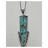 SS Turquoise Arrow Necklace