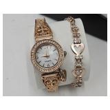 New Ladies Quartz Watch W Matching Bracelet