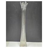 MCM  LG 20"H Clear Glass Swung Vase