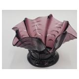 EAPGDugan Amethyst Glass  Vase / Dish 8 3/4"w