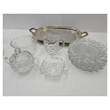 Fostoria Indiana Glass & Silver Plate Tray