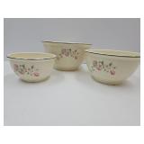 3 VTG Homer Laughlin Nesting Bowls Up To 10.5" W