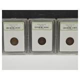 3 Indian Head Penny Coins See Dates