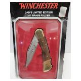 NIP Winchester 3.5" Brass DAD Knife