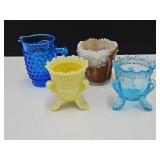 Collection Of VTG Toothpickers & Hobnail Creamer