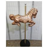 VTG Wonder Horse Carousel With Wood Pole 51"h