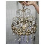 Antique Chandilier with Glass Prisms 14 x 18"h