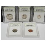 Graded Coins 1989 D Penny through Half Dollar