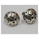 VTG Mexican 925 Sterling Dome Earrings Screw Backs