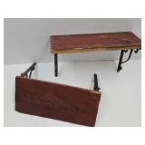 Primitive Folk Art  Cast Iron & Wood Shelves 16"