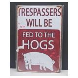 New Trespassing Metal Sign 8" x 12"