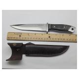 New 10" Wood Handle Knife w Sheath