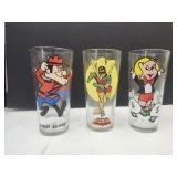 VTG Pepsi Glasses- Dudley Do Right, Robin,+